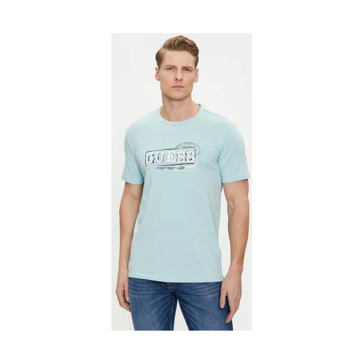 Vêtements Homme T-shirts manches courtes Guess M4GI26 J1314 Bleu