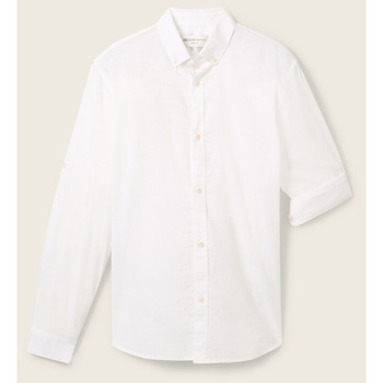 Vêtements Homme Chemises manches longues Tom Tailor - Chemise - blanche Blanc