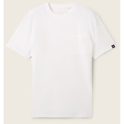 Vêtements Homme T-shirts manches courtes Tom Tailor - Tee-shirt - blanc Blanc
