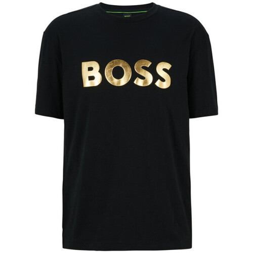 Vêtements Homme T-shirts & Polos BOSS T-SHIRT NOIR MANCHES con AVEC LOGO CONTRASTANT  TEE Noir
