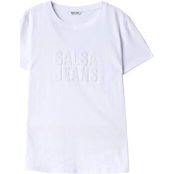 Vêtements Femme jean bleu en 12 ans Salsa Embroidered logo t-shirt Blanc