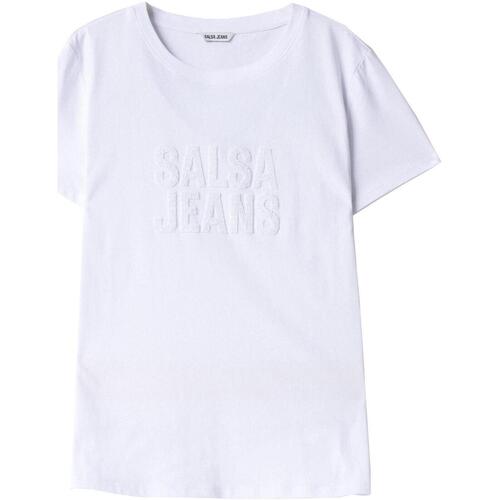Vêtements Femme Parka Jeans Camisão Feminina Sob com Bolsos Azul Salsa Embroidered logo t-shirt Blanc