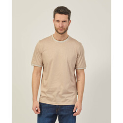 Vêtements Homme T-shirts & Polos Bugatti T-shirt homme  en coton à col rayé Marron