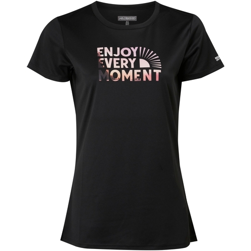 Vêtements Femme T-shirts manches longues Regatta Fingal VIII Enjoy Every Moment Noir