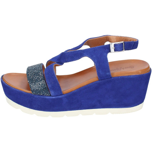 Chaussures Femme Nu-pieds Cuir Talon Coco & Abricot EX173 Bleu