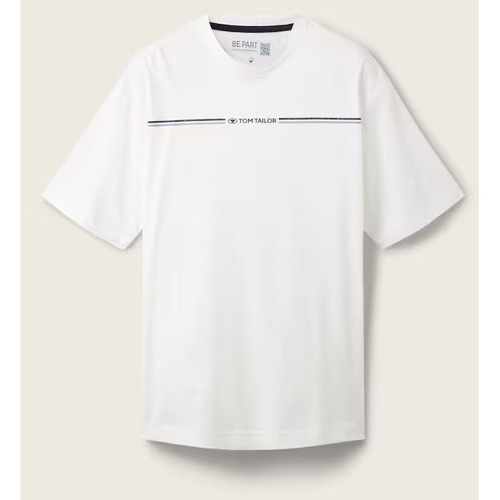 Vêtements Homme puffy sleeve logo sweatshirt Tom Tailor - Tee-shirt - blanc Blanc