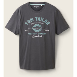 Vêtements Homme T-shirts manches courtes Tom Tailor - Tee-shirt - gris anthracite Gris