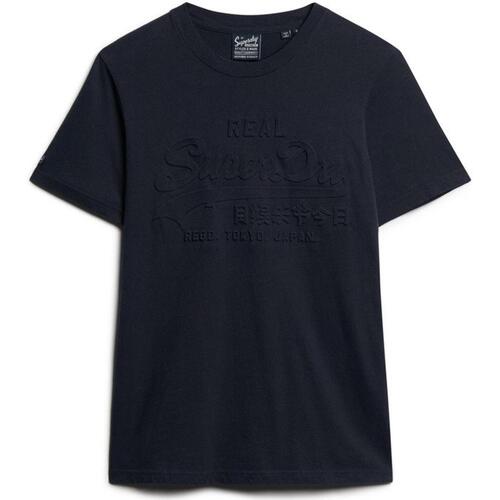 Vêtements Homme T-shirts manches courtes Superdry Vintage logo relief tsh mc bleu Bleu