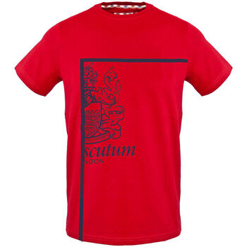 Vêtements Homme Short-sleeved Crew-neck T-shirt In Cotton Jersey With Logo On The Chest Aquascutum - tsia127 Rouge