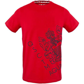 Vêtements Homme Short-sleeved Crew-neck T-shirt In Cotton Jersey With Logo On The Chest Aquascutum - tsia115 Rouge