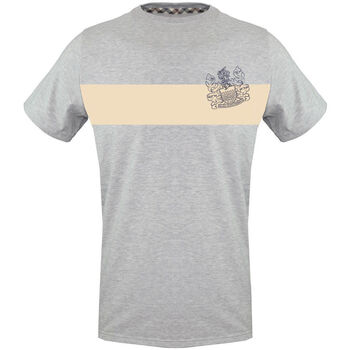 Vêtements Homme Short-sleeved Crew-neck T-shirt In Cotton Jersey With Logo On The Chest Aquascutum tsia103 94 grey Gris