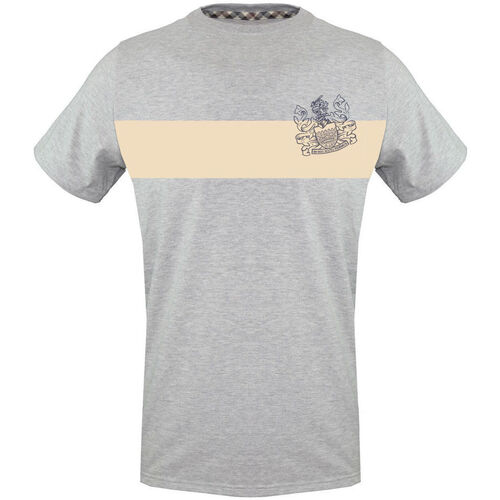 Vêtements Homme Short-sleeved Crew-neck T-shirt In Cotton Jersey With Logo On The Chest Aquascutum tsia103 94 grey Gris