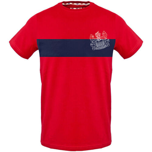 Vêtements Homme Short-sleeved Crew-neck T-shirt In Cotton Jersey With Logo On The Chest Aquascutum - tsia103 Rouge