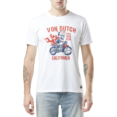 Vêtements Homme Tables basses dextérieur Von Dutch T-shirt coton col rond Blanc