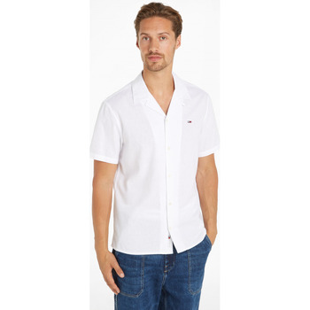 Vêtements Homme Chemises manches longues Tommy Hilfiger - TJM LINEN BLEND CAMP Blanc