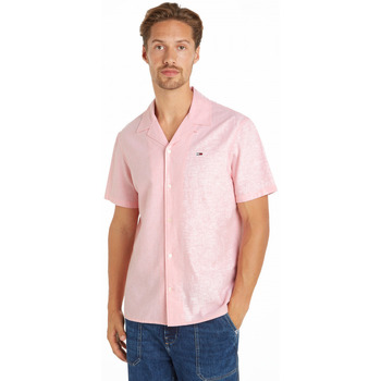 Vêtements Homme Chemises manches longues Tommy Hilfiger - TJM LINEN BLEND CAMP Rose