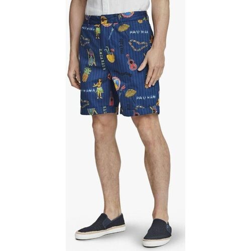 Vêtements Homme Shorts / Bermudas Eleventy horizontal-stripe polo shirt - 155089 Bleu