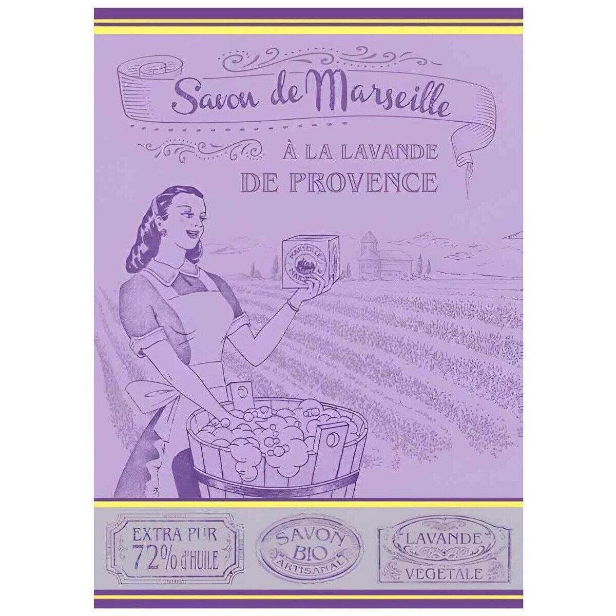 Maison & Déco Torchons Autrefois Torchon de cuisine en coton jacquard violet - Provence Violet
