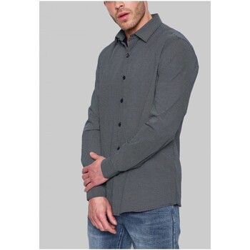 Vêtements Homme Chemises manches longues Kebello T-shirt Gris H Noir
