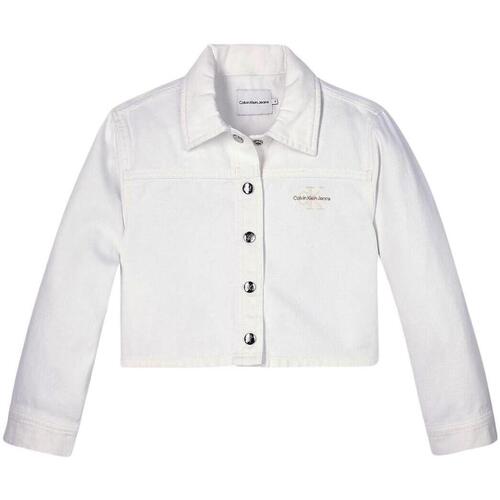 Vêtements Fille Vestes en cuir / synthétiques Calvin Klein Jeans  Blanc
