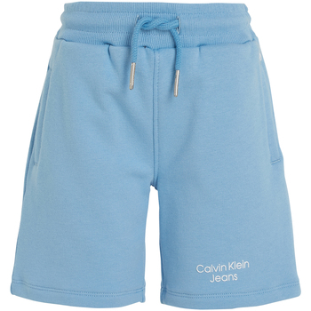 Vêtements Garçon Shorts / Bermudas Calvin Klein Polar Fleece Hoodie Short coton Bleu