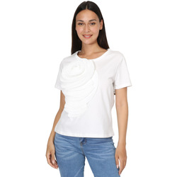 Vêtements T-shirts Tops / Blouses La Modeuse 71695_P168516 Blanc