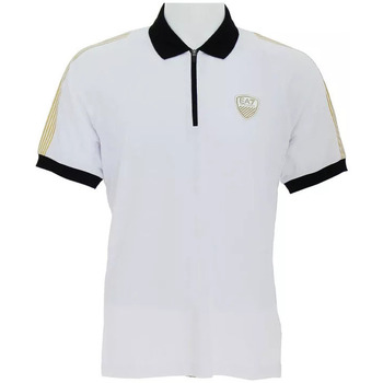 Vêtements Homme T-shirts & Polos EMPORIO VELOUR ARMANI zip-front long-sleeve short jacketni Polo Blanc