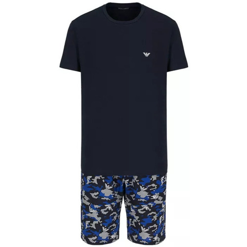 Vêtements Homme Pyjamas / Chemises de nuit Ea7 Emporio logo-embroidered ARMANI Pyjama Bleu