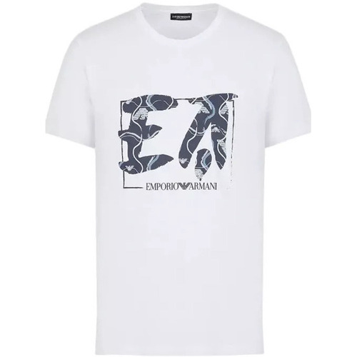 Vêtements Homme T-shirts & Polos trainers armani exchange xdx042 xv338 k659 op white lt goldni BEACHWEAR Blanc