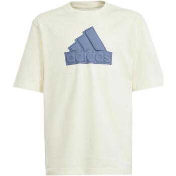 Vêtements Garçon T-shirts manches courtes adidas Originals U fi logo t Beige