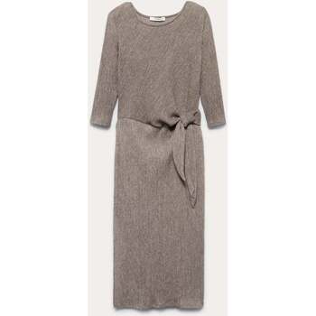 Vêtements Femme Robes longues Promod Robe en maille plissée Beige