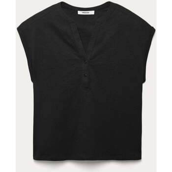 Vêtements Femme Sweats & Polaires Promod T-shirt col tunisien Noir