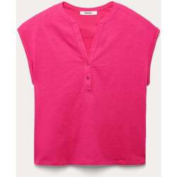 Vêtements Femme Tops / Blouses Promod T-shirt col tunisien Rose