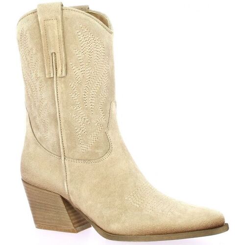 Chaussures Femme Boots Gaia Shoes Boots cuir velours Beige