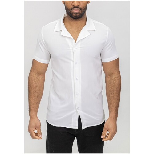 Vêtements Homme Chemises manches longues Kebello Loints Of Holla Blanc