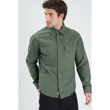 Vêtements Homme Chemises manches longues Daytona FIRESTONE CANVAS-COTTON KHAKI GREEN Vert