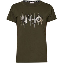 Vêtements Femme T-shirts & Polos Liu Jo T-shirt avec logo et strass Vert