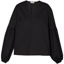 Vêtements Femme Tops / Blouses Liu Jo Blouse noire en mousseline de coton Noir