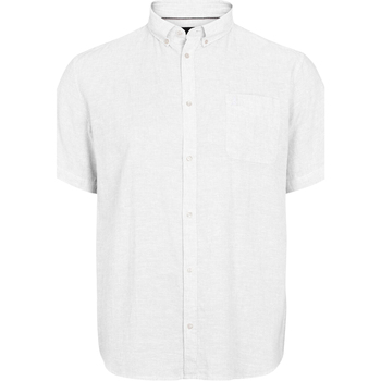 Vêtements Homme Chemises manches courtes North 56°4 Chemise coton lin droite Blanc