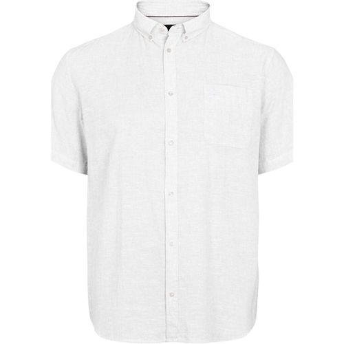 Vêtements Homme Chemises manches courtes North 56°4 Chemise coton lin droite Blanc