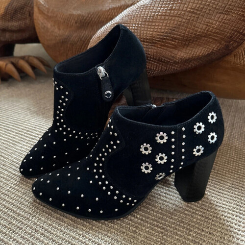Chaussures Femme Low boots Geox bottines noires GEOX Noir