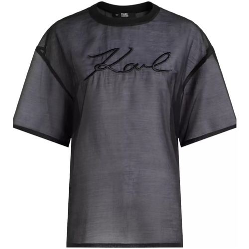 Vêtements Femme T-shirts & Polos Karl Lagerfeld t-shirt orgue noir Noir