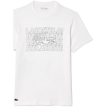 Vêtements Homme T-shirts & Polos Lacoste T-SHIRT  SPORT ULTRA-DRY BLANC AVEC IMPRIMÉ Blanc