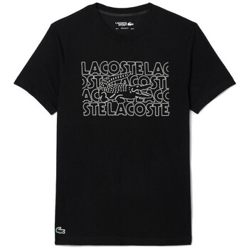 Vêtements Homme T-shirts & Polos Lacoste T-SHIRT  SPORT ULTRA-DRY NOIR AVEC IMPRIMÉ Noir