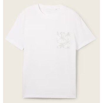 Vêtements Homme T-shirts manches courtes Tom Tailor - Tee-shirt - blanc Blanc