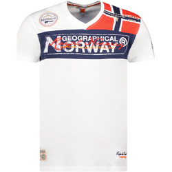 Vêtements Homme T-shirts manches courtes Geographical Norway SX1130HGN-White Blanc
