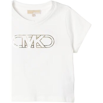Vêtements Fille T-shirt Basique Col V Gris Chiné MICHAEL Michael Kors R30005 Blanc
