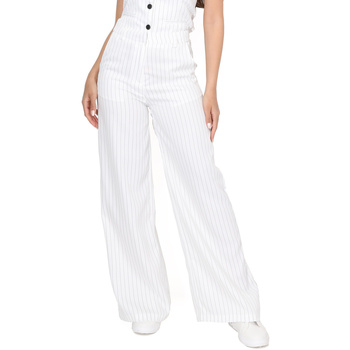 Vêtements Femme Pantalons La Modeuse 71728_P168578 Blanc