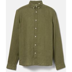 Vêtements Homme Chemises manches longues Timberland TB0A2DC3EG51 - LINEN SHIRT-SPHAGNUM Vert