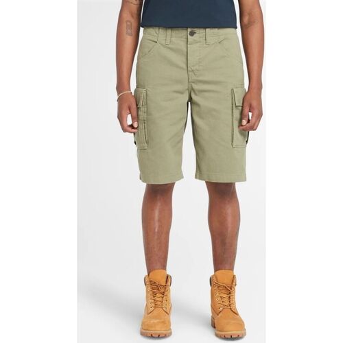 Vêtements Homme Shorts / Bermudas Timberland TB0A5U1B - BROOKLINE TWILL CARGO SHORT-5901 CASSEL EARTH Vert